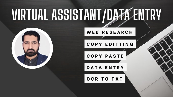 Gig Preview - Be virtual sssistant for data entry, copy paste, typing, web research