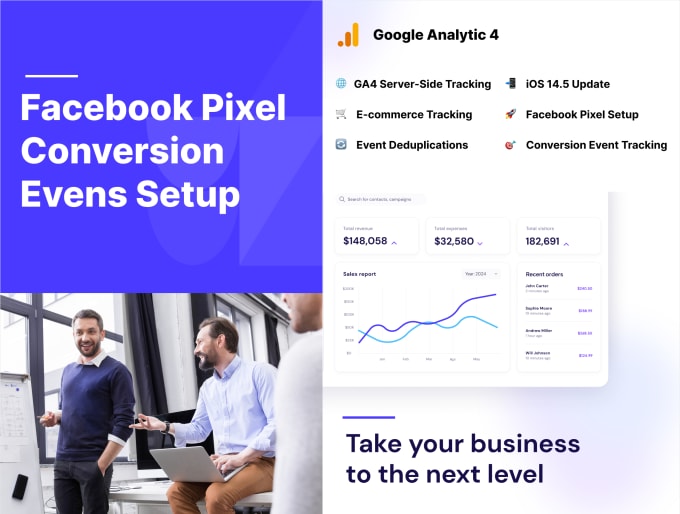 Gig Preview - Setup facebook pixel, conversion API, ga4, wordpress