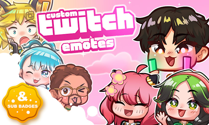 Gig Preview - Draw chibi custom emotes and badges for twitch streamer, discord, youtube