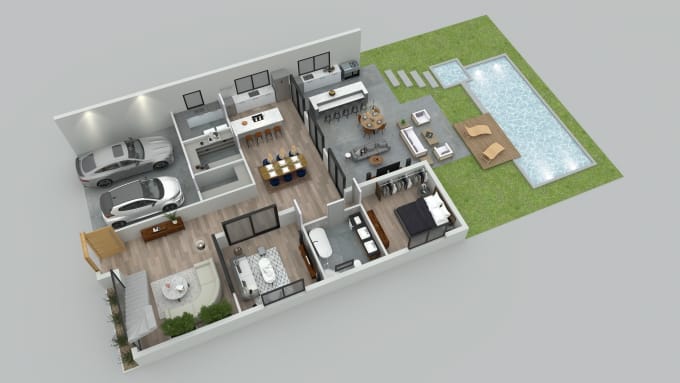 Gig Preview - Convert a 2d floor plan to 3d