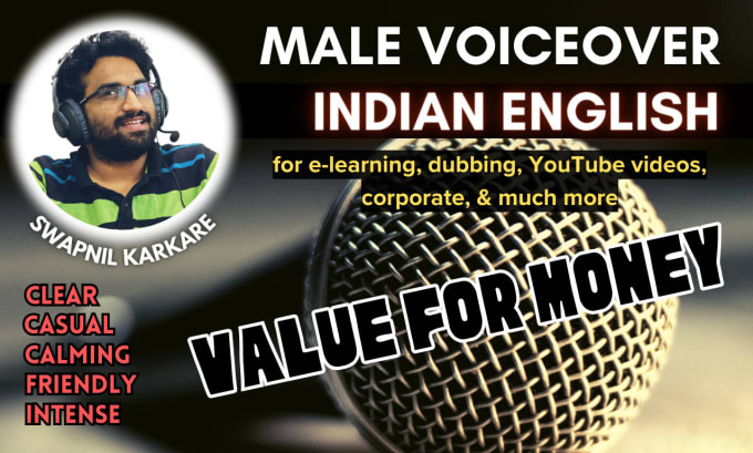 Gig Preview - Do male voiceovers in indian english