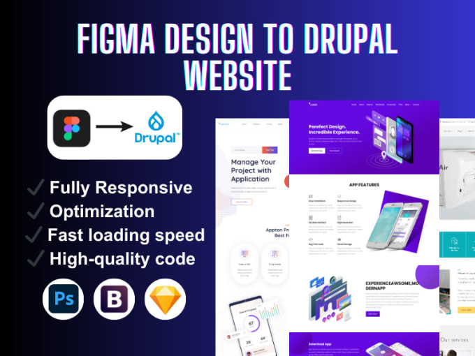 Gig Preview - Convert figma or PSD designs to responsive drupal websites