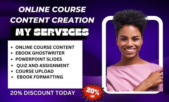 Gig Preview - Do online course content, course creation, ebook writer , book ghostwriting