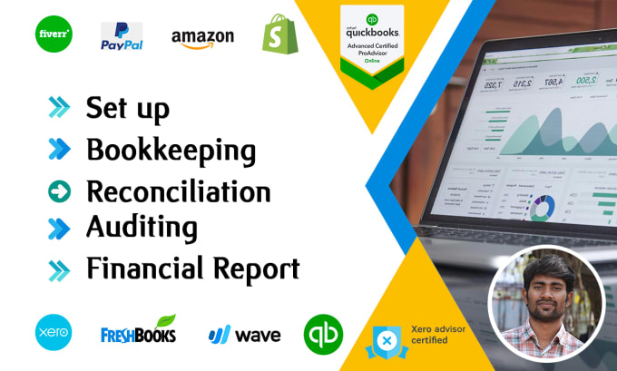 Gig Preview - Do quickbooks setup, bookkeeping, bank reconciliation, cleanup and profit loss