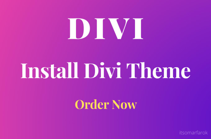 Gig Preview - Install divi theme with license on your website