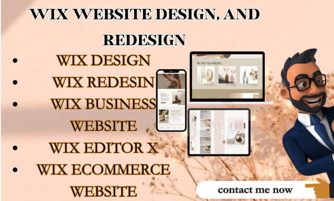 Gig Preview - Do wix website redesign wix website design, wix business website, editor x