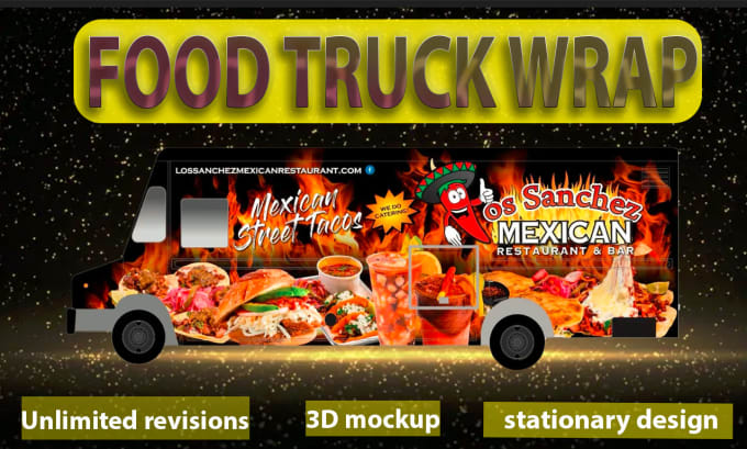 Gig Preview - Design amazing food truck wrap, car wrap, van wrap design and any vehicle wrap