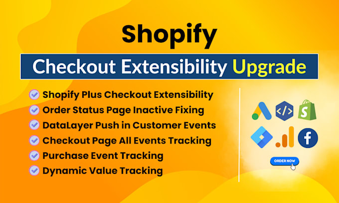 Gig Preview - Setup shopify plus checkout extensibility upgrade conversion tracking with GTM