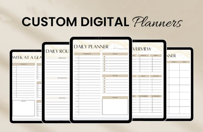 Gig Preview - Design custom digital planner, journal for etsy and good notes