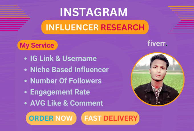 Gig Preview - Expert instagram influencer research and outreach