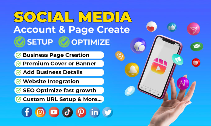 Gig Preview - Create facebook, youtube and all social media accounts