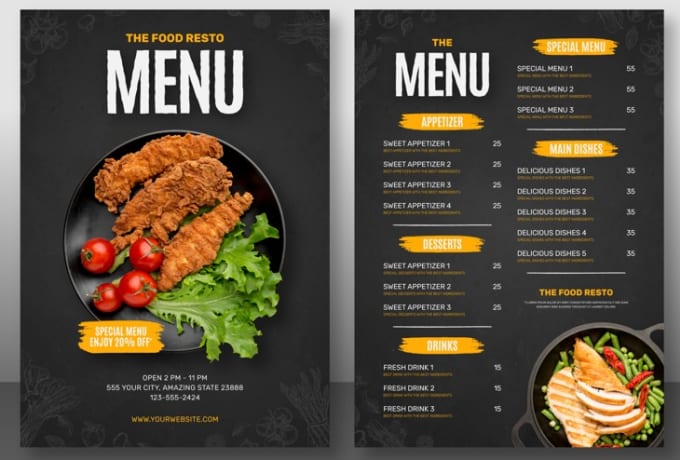 Gig Preview - Create a digital menu for restaurants, cafes, and bars