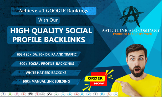 Gig Preview - Do high quality social profile backlinks for your website growth