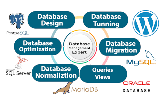 Gig Preview - Database optimization, normalization, mysql postgresql, wordpress database