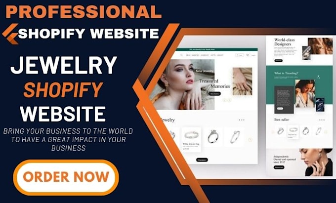 Gig Preview - Build a beautiful jewelry store, jewelry website, jewelry shopify store