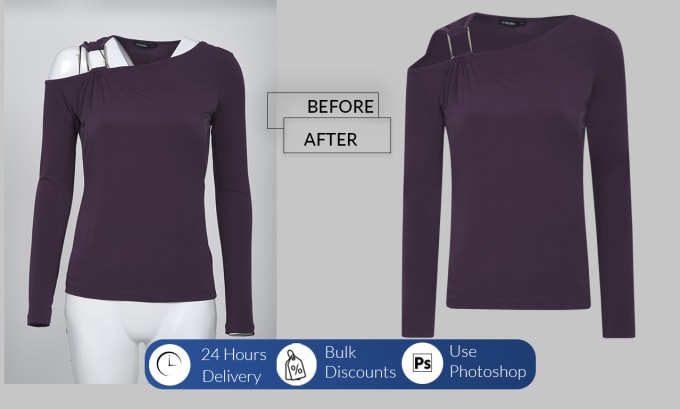 Gig Preview - Create a symmetrical ghost mannequin effect apparel in photoshop