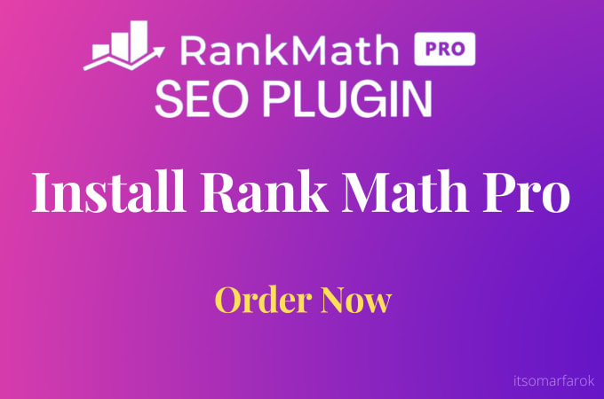 Gig Preview - Install rank math pro with license on your website