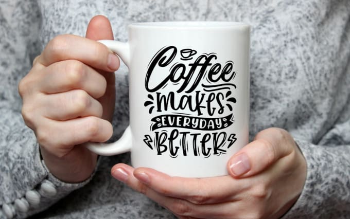 Gig Preview - Create a beautiful custom mug design, typography mug design