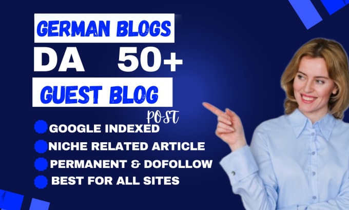 Gig Preview - Do german guest post on high qualty german backlink with do follow german sites