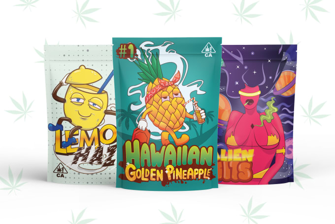 Gig Preview - Design weed packaging, mylar bags and die cuts