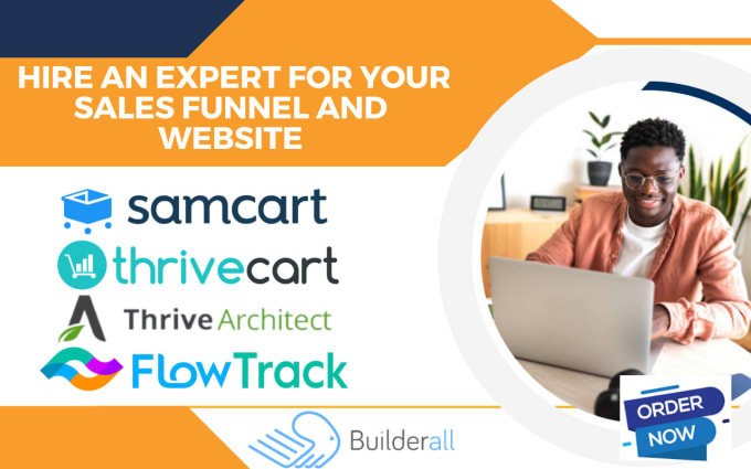 Gig Preview - Setup thrivecart, samcart, thrive architect, builderall landing page, flowtrack