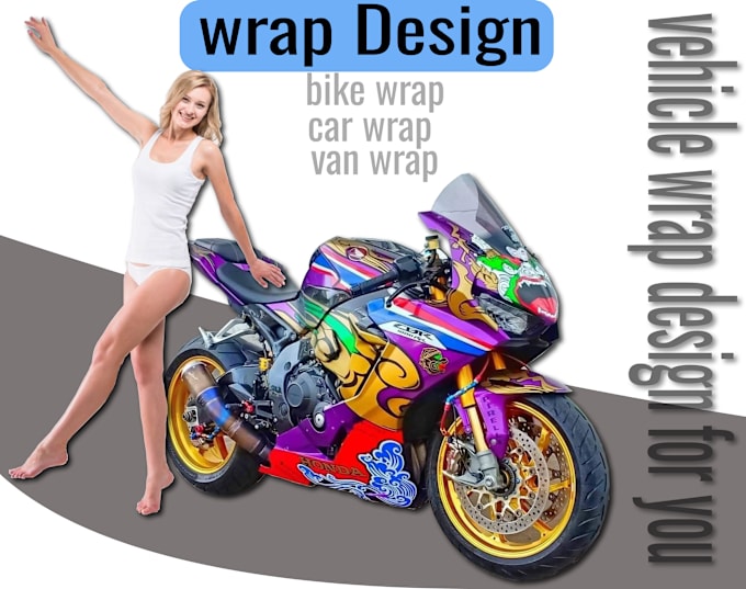 Gig Preview - Create design motorcycle streetbike wrap design for you