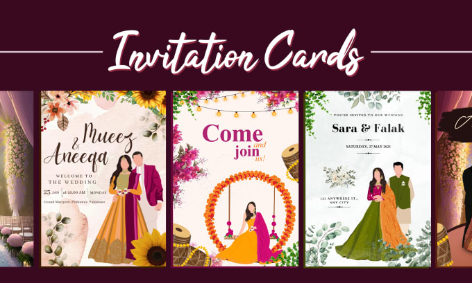 Gig Preview - Design animated invitation, wedding, birthday, and greeting card