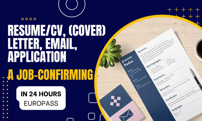 Gig Preview - Provide a job confirming CV resume cover letter simple letter email copy