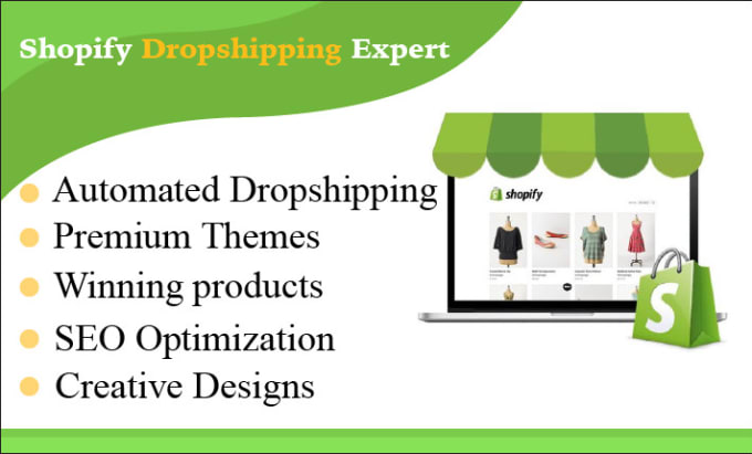 Gig Preview - Design, shopify store, dropshipping, website development