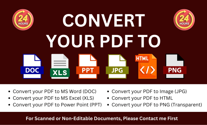 Gig Preview - Convert PDF to ms word or other editable files