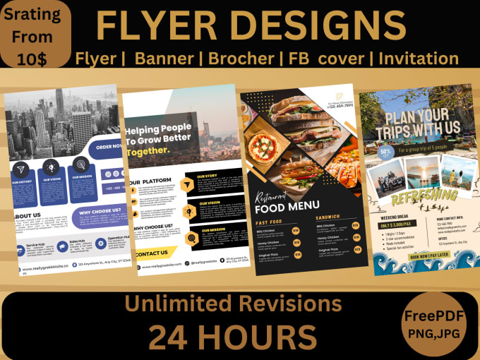 Gig Preview - Design  flyer designs or brochures for your business