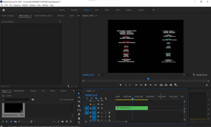 Gig Preview - Create credit roll and end title