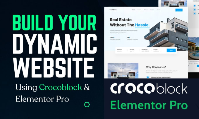 Gig Preview - Create a stunning dynamic website with crocoblock, elementor pro and jet engine