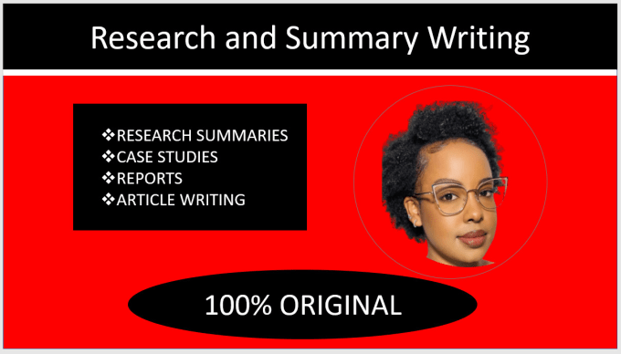 Gig Preview - Report, case study, research and summary writing