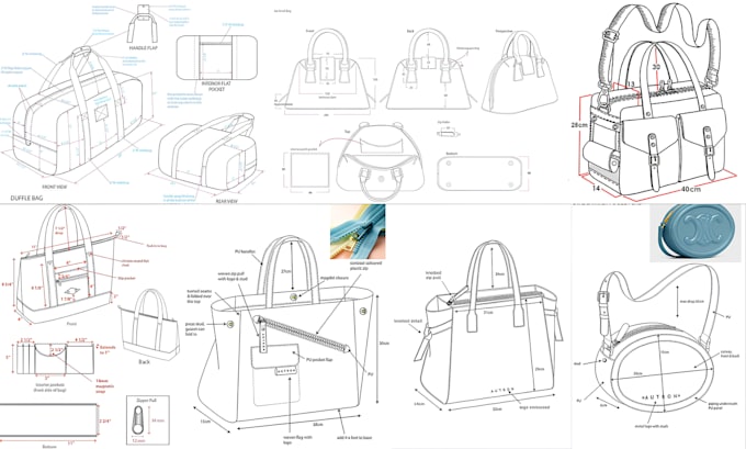 Gig Preview - Design any bags,luggage handbag, tote bag, duffle bag, technical and tech pack