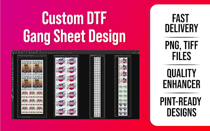 Gig Preview - Do custom dtf gang sheet design in png