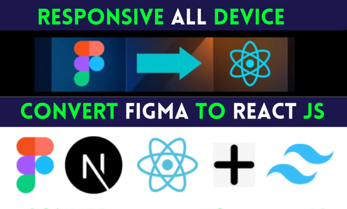 Gig Preview - Convert figma to react js next js express js typescript and tailwind css