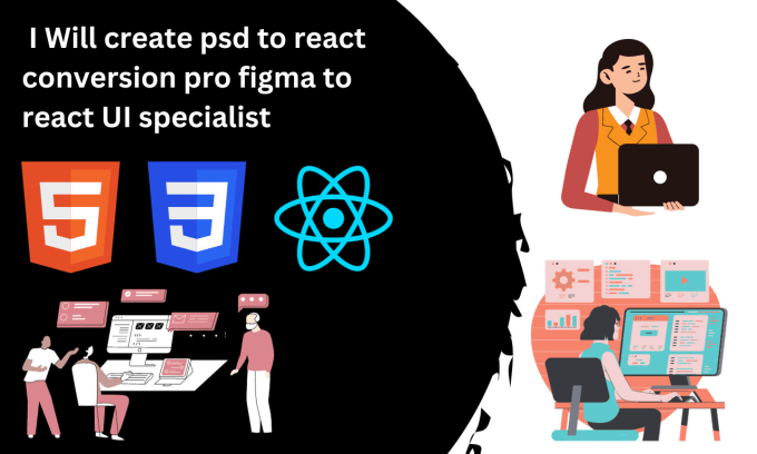 Bestseller - create psd to react conversion pro figma to react UI specialist