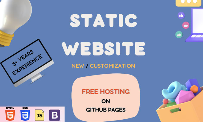 Gig Preview - Create static website with free hosting on github