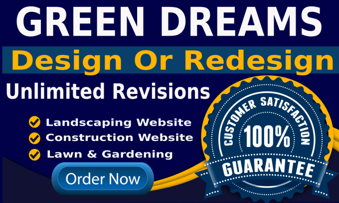 Gig Preview - Create or redesign lawn care, landscaping, construction, gardening  website