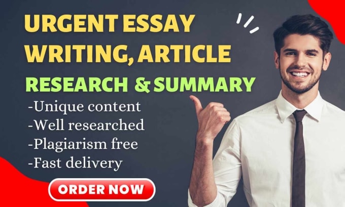 Gig Preview - Do urgent essay, article, research and summaries