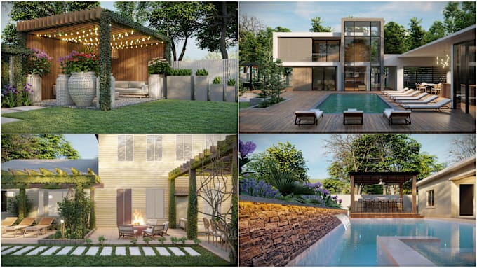 Gig Preview - Design backyard, pool, patio and garden as an architect