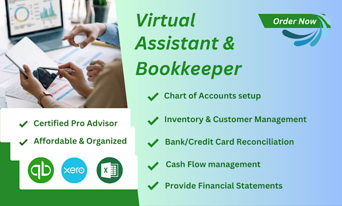 Gig Preview - Be your virtual assistant and bookkeeper using quickbooks