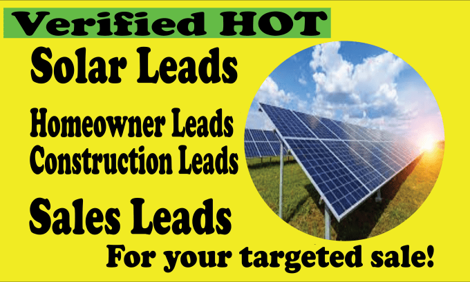 Gig Preview - Provide sales leads for solar leads and homeowner email leads list building