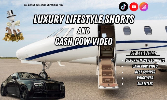 Gig Preview - Create luxury lifestyle shorts, youtube cash cow videos