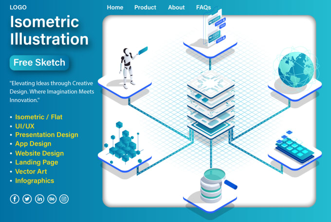 Gig Preview - Create custom 2d and 3d isometric explainer lottie animation