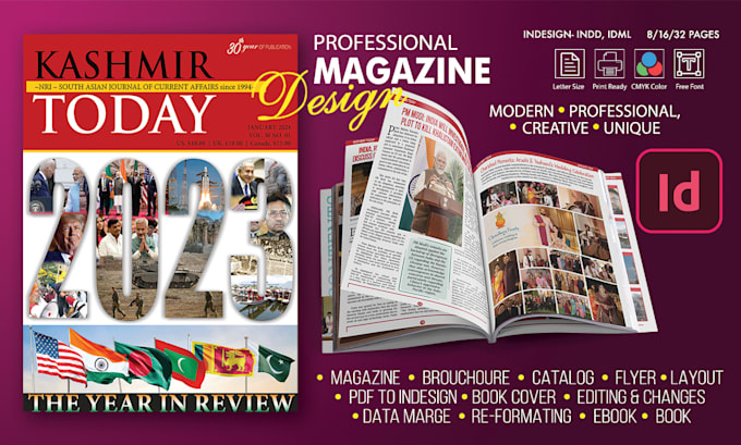 Gig Preview - Design professional magazine, catalog, brochure at indesign platform