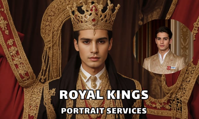 Gig Preview - Create custom royal kings or queens portrait for you in high quality