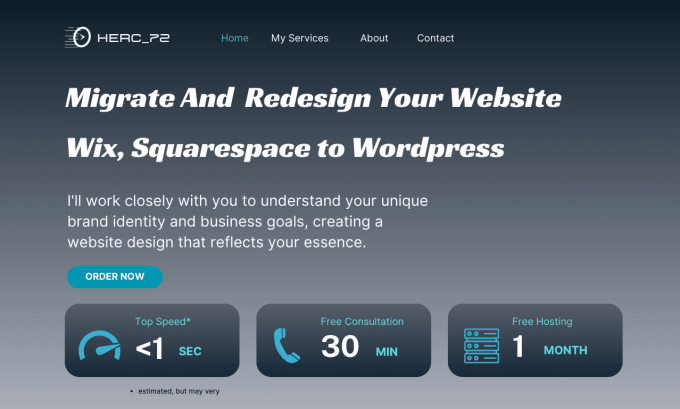 Gig Preview - Migrate and better redesign your website from wix, squarespace to wordpress