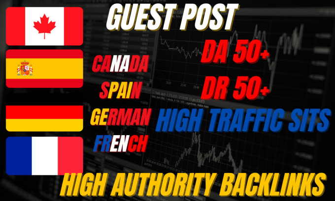 Gig Preview - Provide high authority german canada french spanish guest post backlinks